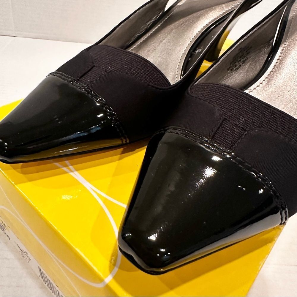 Joan & David Luxe CJDameka Slingback Pump Women's 9 Black Fabric‎ Upper NEW - Picture 3 of 8